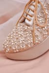 Around Always_Gold Aarzu Pearl And Sequin Embellished Sneaker Wedges _Online_at_Aza_Fashions