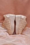 Buy_Around Always_Gold Aarzu Pearl And Sequin Embellished Sneaker Wedges _Online_at_Aza_Fashions