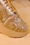 Around Always_Gold Amyra Beads And Sequins Embellished Sneaker Wedges _Online_at_Aza_Fashions