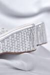 Buy_Around Always_Silver Sequins, Beads, Embroidery Jade Textured Wedges With Aqua 3d Petals _Online_at_Aza_Fashions