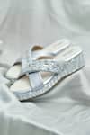 Shop_Around Always_Silver Sequins, Stones Juliet Cross-strap Slip-on Wedges _at_Aza_Fashions