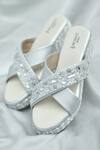 Buy_Around Always_Silver Sequins, Stones Juliet Cross-strap Slip-on Wedges _at_Aza_Fashions