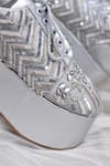 Buy_Around Always_Silver Melody Geometric Sequin And Glass Bead Sneaker Wedges _Online_at_Aza_Fashions
