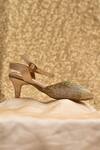 Shop_Around Always_Gold Beads, Glitter Ombre Beadwork Stiletto Mule Heels _at_Aza_Fashions