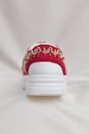 Shop_Around Always_Pink Panchhi Zardosi Bird Motif Embroidered Sneakers _Online_at_Aza_Fashions
