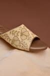 Buy_Around Always_Gold Embroidery, Zari, Beads Peonies Floral Threadwork And Zardozi Heels _Online_at_Aza_Fashions