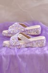 Shop_Around Always_Lavender Embroidery, Sequins, Beads Savera Floral Threadwork And Wedges _at_Aza_Fashions