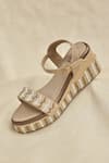 Shop_Around Always_Beige Sequins, Beads Verra Pattern Open Toe Wedges _at_Aza_Fashions