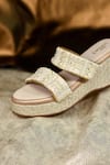 Shop_Around Always_Ivory Beads, Sequins Willow Beaded And Straps Textured Wedges 
