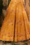 Varun Chakkilam_Yellow Satin, Organza Embroidery, Zari Square Neck Sun-kissed Lehenga Set _Online_at_Aza_Fashions