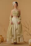 Buy_Abstract By Megha Jain Madaan_Ivory Handloom Cotton Sequins Embellished Skirt _at_Aza_Fashions