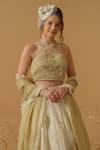 Shop_Abstract By Megha Jain Madaan_Ivory Handloom Cotton Sequins Embellished Skirt _Online_at_Aza_Fashions