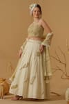 Buy_Abstract By Megha Jain Madaan_Ivory Handloom Cotton Sequins Embellished Skirt 