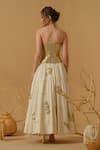 Shop_Abstract By Megha Jain Madaan_Gold Cotton Sequins Sweetheart Neck Embellished Corset _at_Aza_Fashions