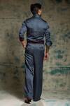 Buy_Jatin Malik_Blue Linen, Silk Embroidery Hand Painted Concept Blazer Set _Online_at_Aza_Fashions