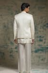 Shop_Jatin Malik_Ivory Linen, Silk Embroidery, Sequins Hand Short Jacket Set _at_Aza_Fashions