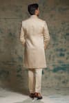 Shop_Jatin Malik_Cream Linen, Silk Embroidery, Sequins Hand Jacket And Trouser Set _at_Aza_Fashions