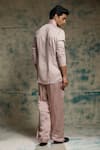 Jatin Malik_Lilac Linen, Silk Embroidery, Sequins Hand Blazer Set _Online_at_Aza_Fashions