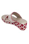 NR By Nidhi Rathi_Magenta Pearls, Beads Embellished One-toe Wedge Heels _at_Aza_Fashions