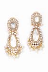 Our Purple Studio_Gold Plated Stones, Pearls Kundan And Embellished Drop Earrings _at_Aza_Fashions