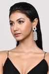 Buy_Our Purple Studio_White Crystals, Faux Diamonds Stone Embellished Chandbali Drop Earrings _at_Aza_Fashions