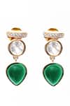 Shop_Our Purple Studio_Gold Plated Gemstones, Kundan And Green Necklace Set _Online_at_Aza_Fashions