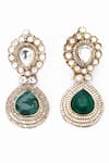 Buy_Our Purple Studio_Green Stones, Crystals Kundan And Drop Earrings _Online_at_Aza_Fashions