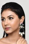 Buy_Our Purple Studio_Black Pearls, Stones And Embellished Drop Earrings _at_Aza_Fashions