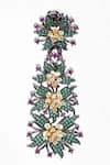 Shop_Our Purple Studio_Green Stones Floral And Leaf Embellished Drop Earrings _Online_at_Aza_Fashions