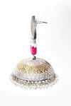 Buy_Our Purple Studio_Silver Plated Pearls, Stones Drops Oxidized Jhumka Earrings _Online_at_Aza_Fashions