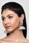 Buy_Our Purple Studio_Silver Plated Pearls, Stones Drops Oxidized Jhumka Earrings _at_Aza_Fashions