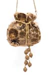 Buy_SG Collection By Sonia Gulrajani_Beige Sequins, Beads, Tassels, Embroidery Anora Velvet Floral And Potli _Online_at_Aza_Fashions