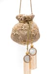 Buy_SG Collection By Sonia Gulrajani_Cream Fabric Flowers, Sequins, Beads, Layali Velvet Floral Embellished Potli Bag _Online_at_Aza_Fashions