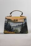 Buy_The Garnish Company_Orange Fiesole Landscape Sunset Print Leather Tote Bag _Online_at_Aza_Fashions