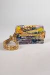 Buy_The Garnish Company_Yellow Pontassieve Farm Landscape Print Leather Sling Bag _Online_at_Aza_Fashions
