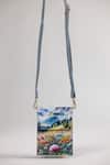 Shop_The Garnish Company_Blue Empoli Floral Mountain Printed Phone Sling Bag _at_Aza_Fashions