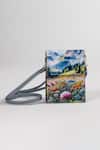Buy_The Garnish Company_Blue Empoli Floral Mountain Printed Phone Sling Bag _at_Aza_Fashions