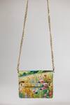 Shop_The Garnish Company_Multi Color Chianti Floral Fields Print Leather Sling Bag _at_Aza_Fashions