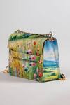Buy_The Garnish Company_Multi Color Chianti Floral Fields Print Leather Sling Bag _Online_at_Aza_Fashions