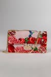 The Garnish Company_Pink Anara Pomegranate Print Turn Lock Chain Bag _Online_at_Aza_Fashions