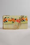 Buy_The Garnish Company_Green Clementine Oranges And Stripe Print Turn Lock Chain Bag _Online_at_Aza_Fashions