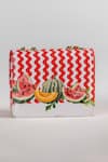 Shop_The Garnish Company_Multi Color Peri Watermelon Print And Zigzag Chain Sling Bag _at_Aza_Fashions