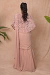 Shop_Vridhi Somaani_Pink Georgette Embroidery, Sequins Sweetheart Sera Cape And Lehenga Saree Set _at_Aza_Fashions
