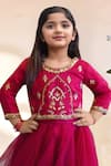 Buy_Samyukta Singhania_Magenta Net Gota Patti, Metallic Thread, Zari Work Lehenga With Blouse _Online_at_Aza_Fashions