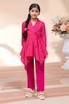 Buy_Samyukta Singhania_Magenta Rayon Butti Pattern Kurta With Salwar _Online_at_Aza_Fashions
