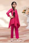 Samyukta Singhania_Magenta Rayon Butti Pattern Kurta With Salwar _at_Aza_Fashions
