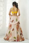 Priti Sahni_Cream Georgette, Net Embroidery, Pearls, Stones, Garden Hand Painted Lehenga Set _Online_at_Aza_Fashions