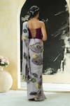 Priti Sahni_Lavender Georgette, Silk Sequins, Stones, Garden Hand Painted Saree With Corset _Online_at_Aza_Fashions