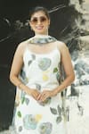 Shop_Priti Sahni_Ivory Georgette Sequins, Beads, Pearls, Embroidery Garden Hand Painted Kurta Set _Online_at_Aza_Fashions