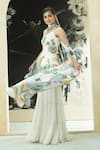 Buy_Priti Sahni_Ivory Georgette Sequins, Beads, Pearls, Embroidery Garden Hand Painted Kurta Set _Online